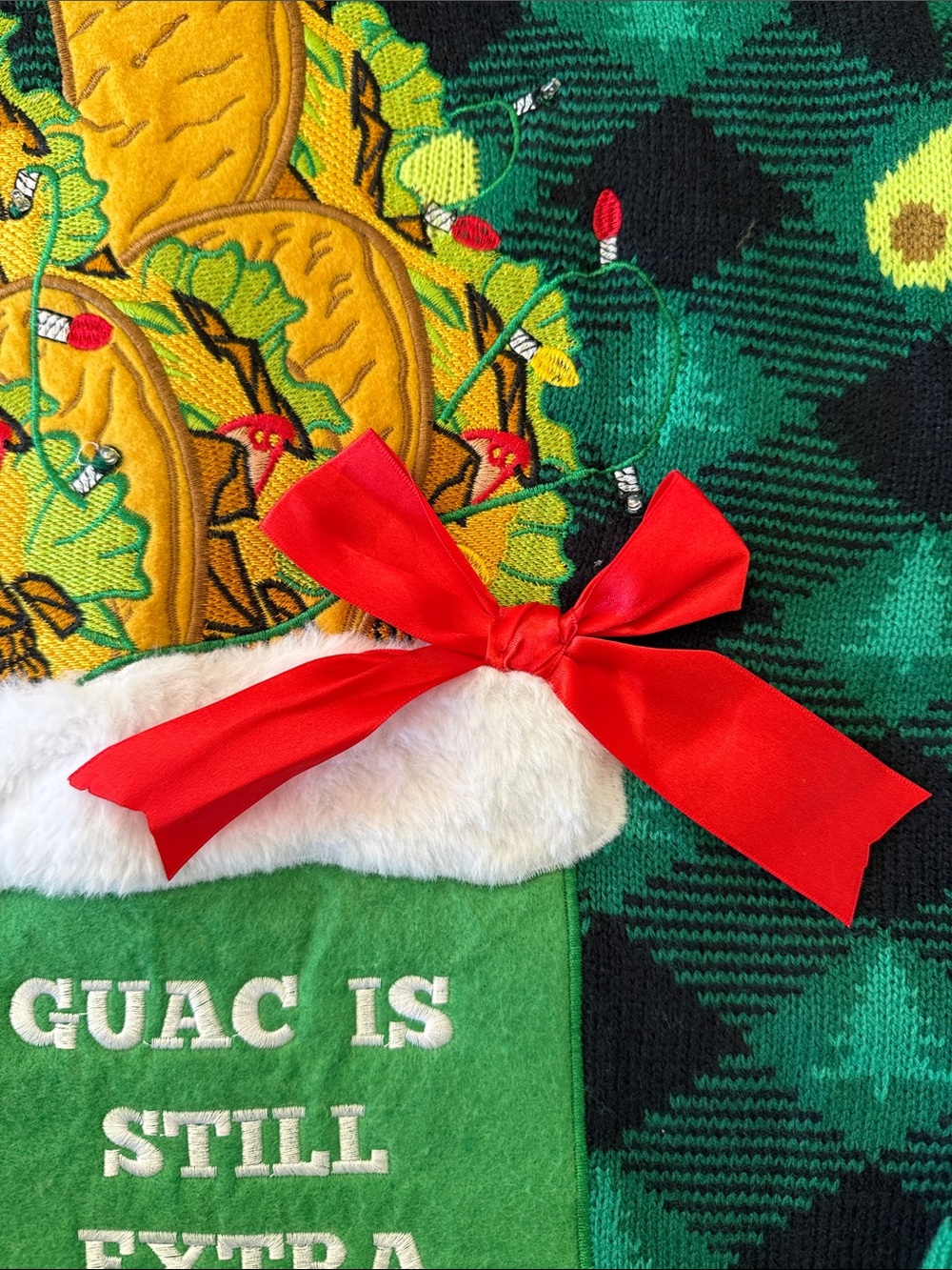 Ugly Christmas Sweater Taco Avocado Guac Blizzard Bay Light Up Holiday Party L - Picture 7 of 15